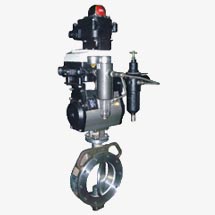 Pneumatic Rotary Operated Spherical Disc Butterfly Valve