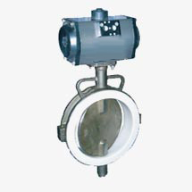 Pneumatic Rotary Operated PTFE Lined Butterfly Valve